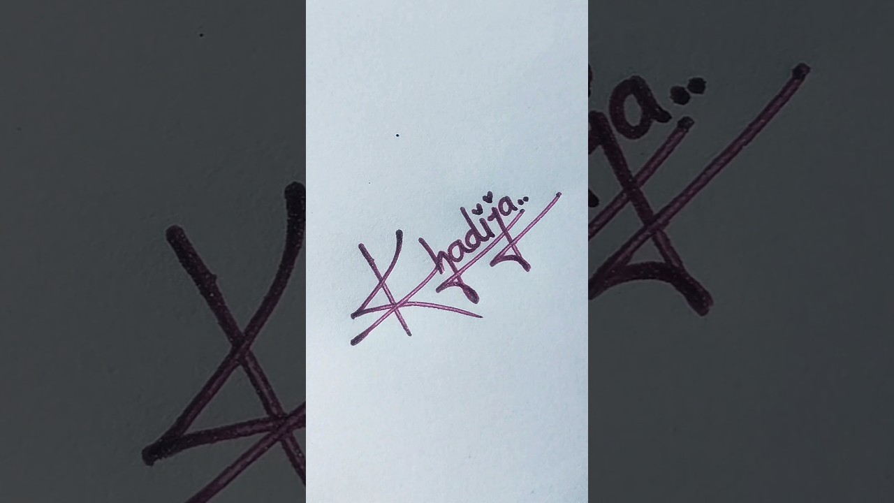 Khadija💝 name signature|#trending #handwriting #signature #calligraphy #viral #youtubeshorts #shorts