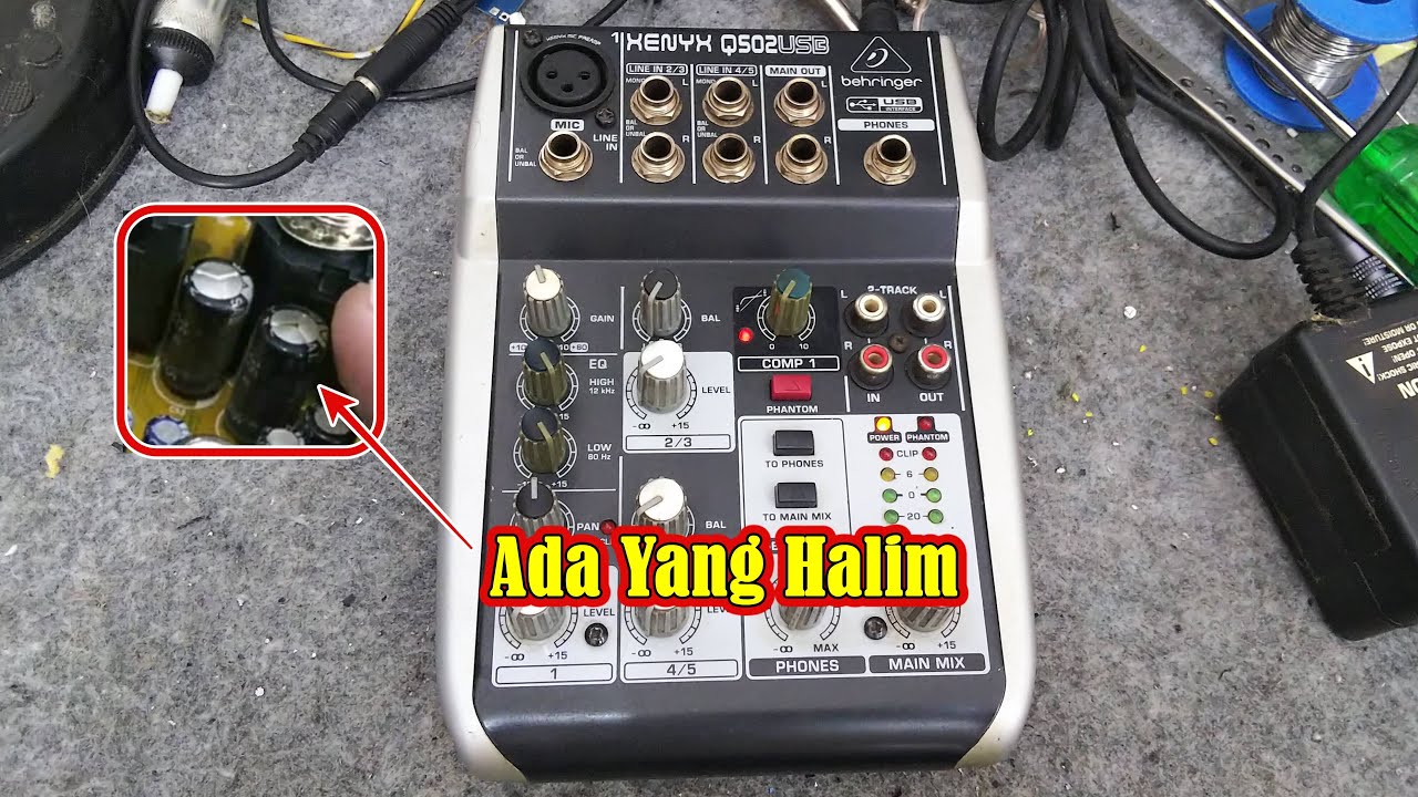 Servis Mixer Behringer Xenyx Q502USB Rusak Suara Noise