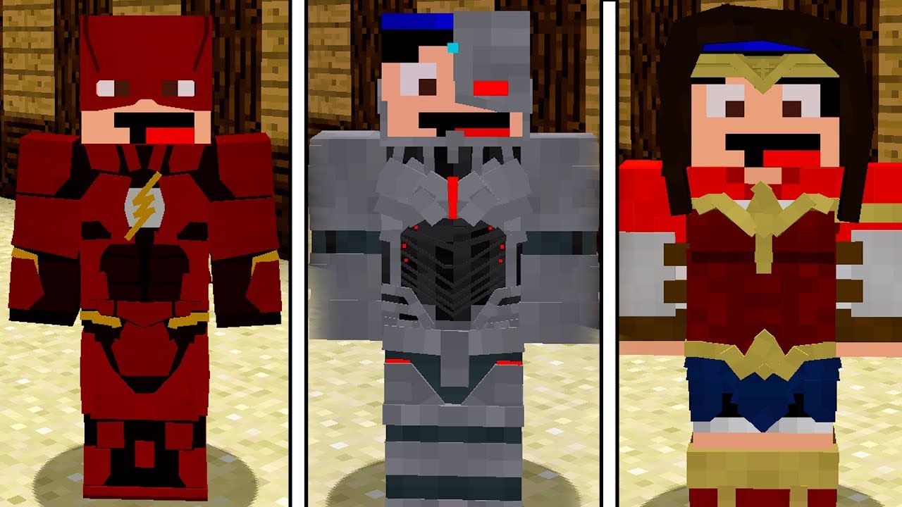 Minecraft: *Novo* MOD da LIGA DA JUSTIÇA (Cyborg, Mulher Maravilha, Superman, Flash) « Nitro »