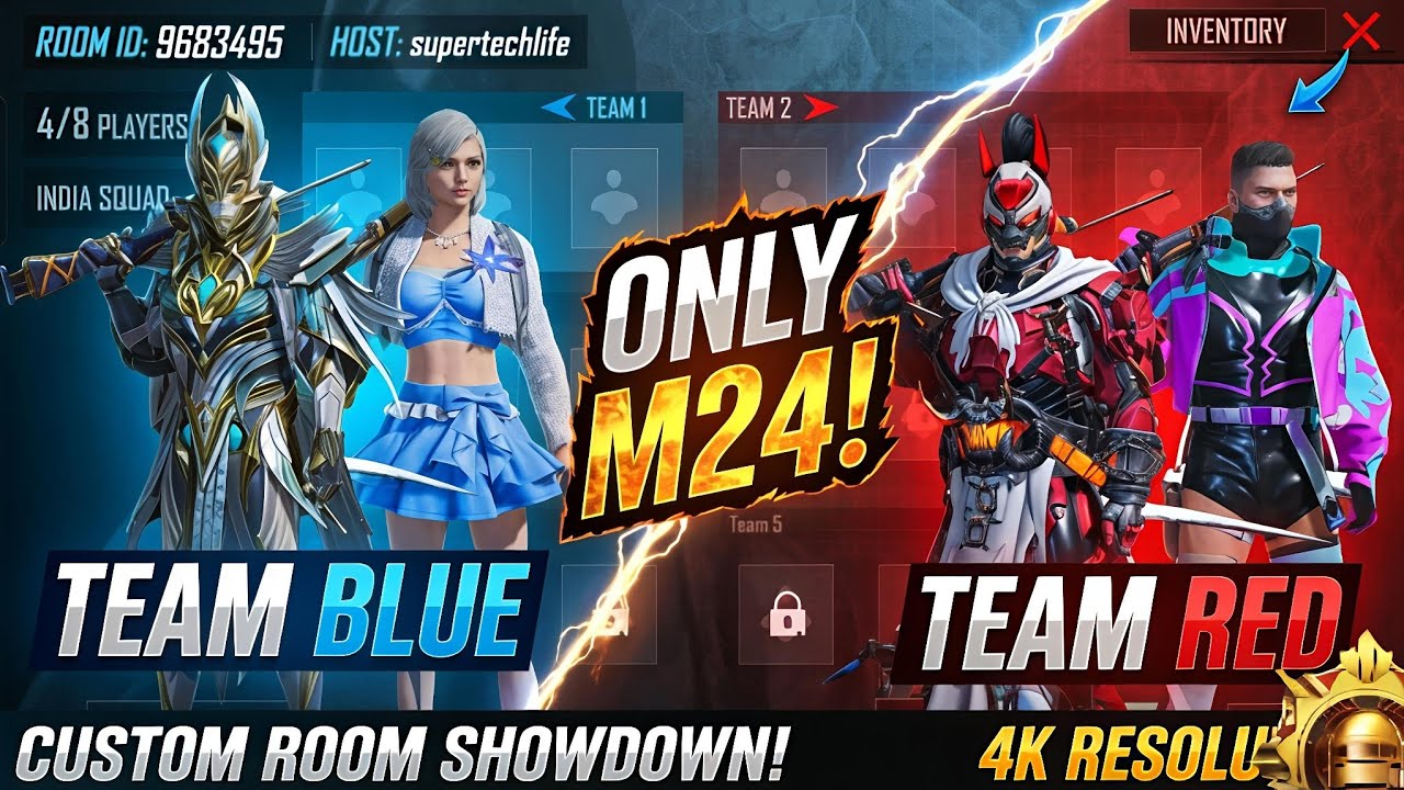 Custom room showdown || 2 vs 2 game play only m24 