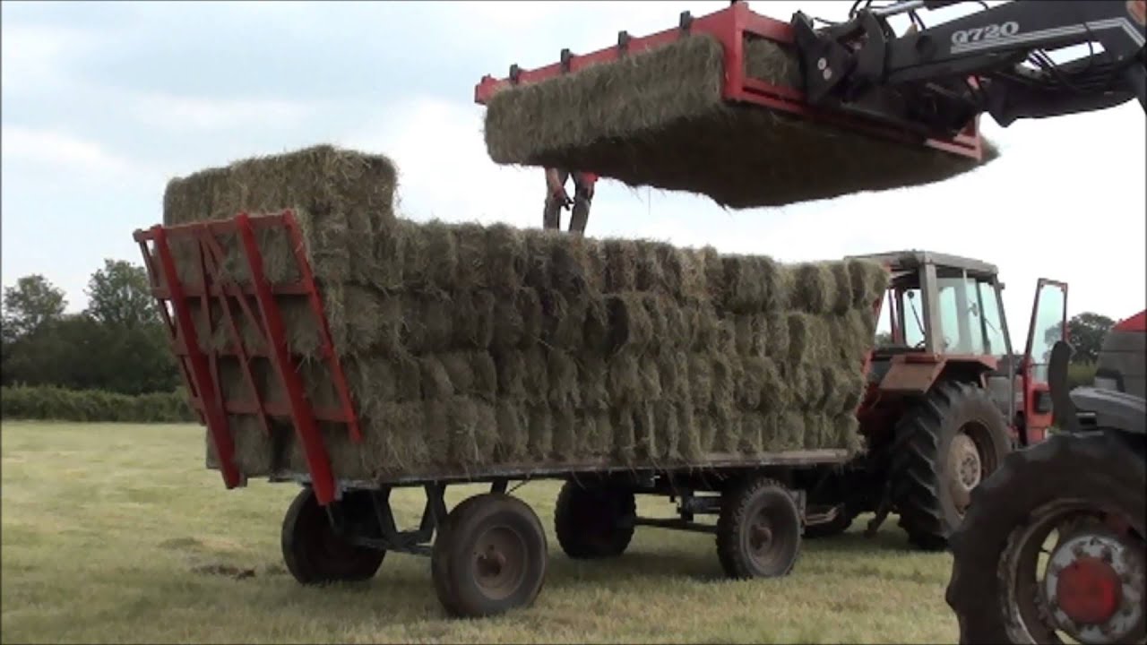 loading hay bales
