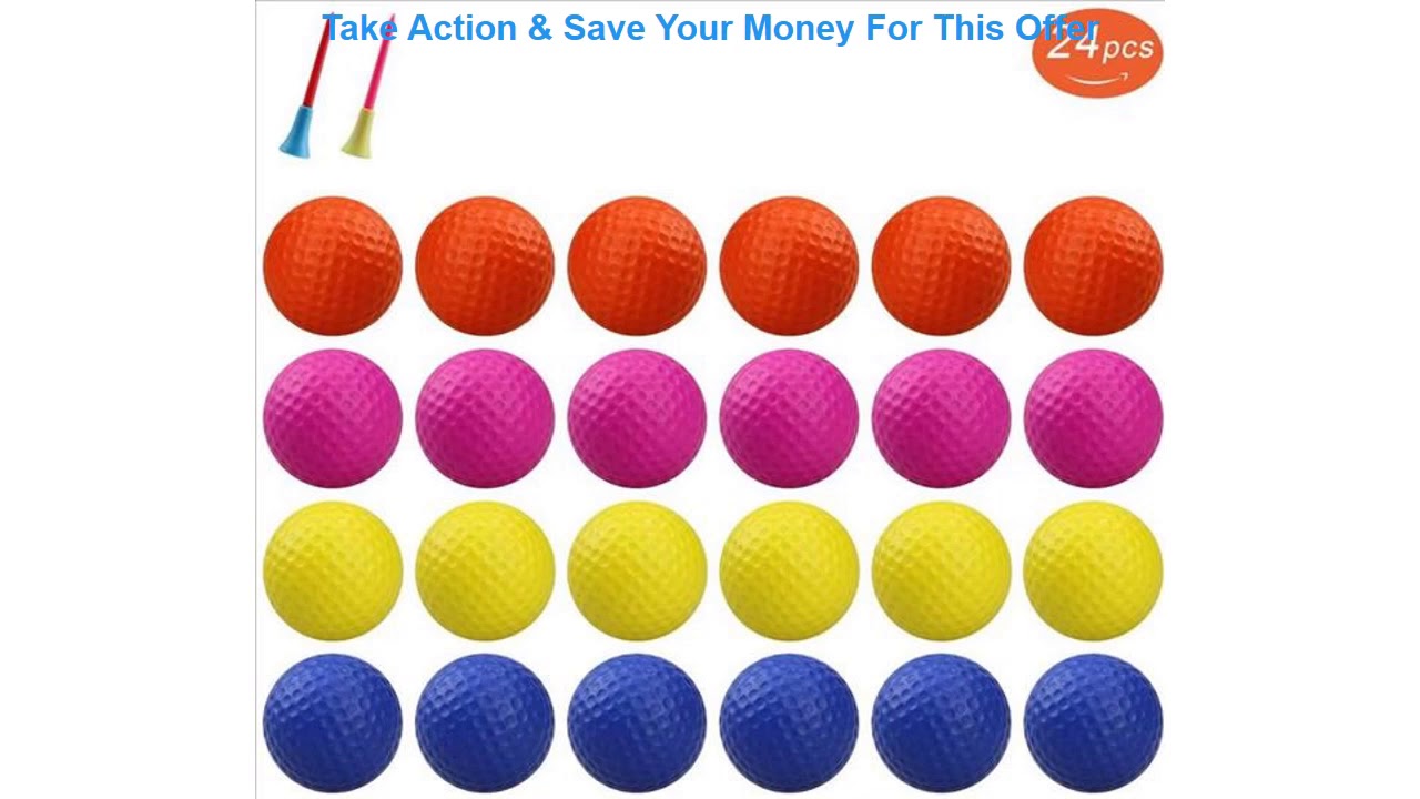 Review 12/24pcs Crestgolf Practice Foam Golf Balls  Golf Foam Sponge Soft Elastic Practice Indoor &
