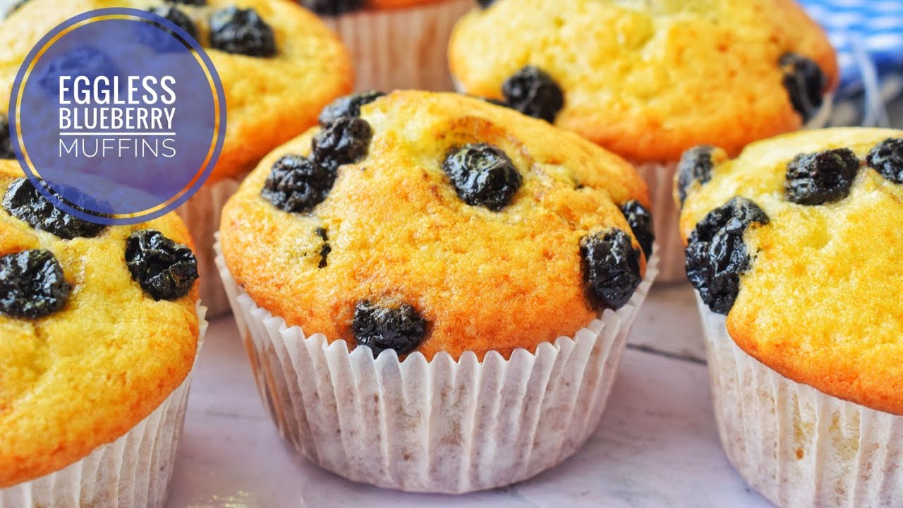 Eggless Blueberry Muffins Recipe | Easy Homemade Blueberry Muffins