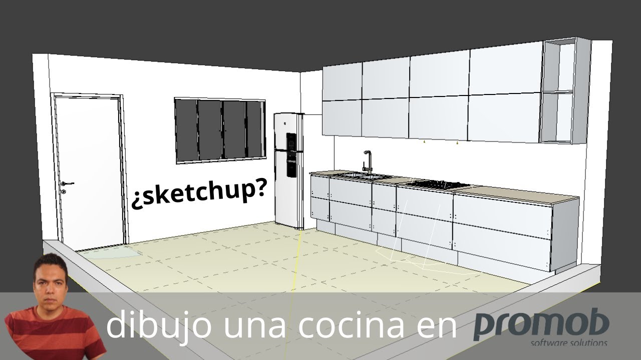 tutorial de cómo dibujar una cocina en promob parte 1