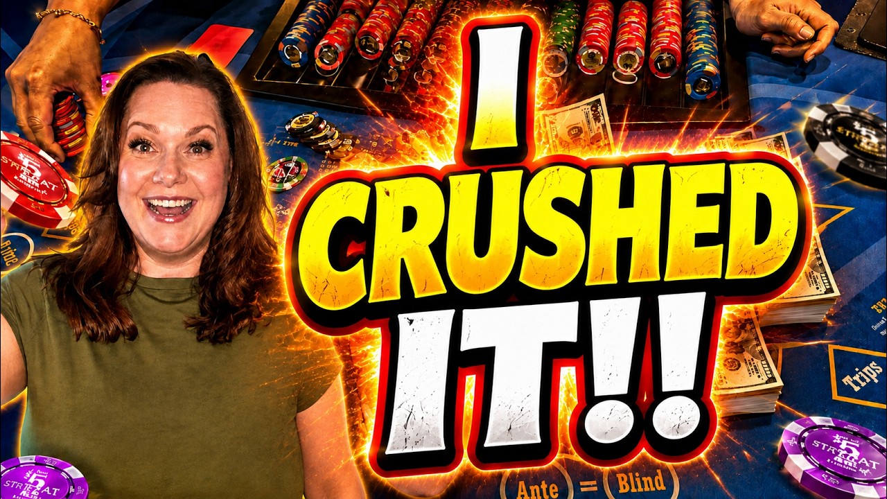 ULTIMATE TEXAS HOLD 'EM in LAS VEGAS! I CRUSHED IT!! 🔥🔥 (UTH) IRL