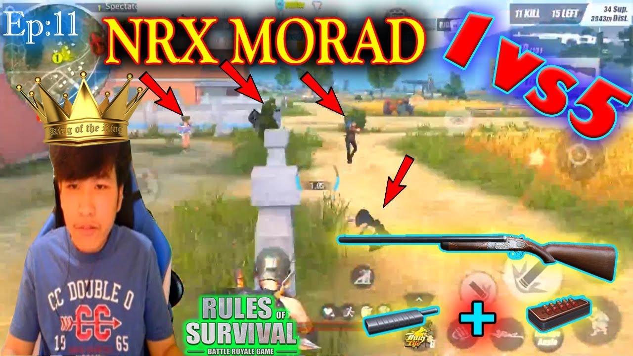 NRX Morad 1vs5 Kill 1 Team 1 Shot,ROS Most Kill Montage,Rules Of Survival,NRX Thai,Saxy Gaming|Ep11