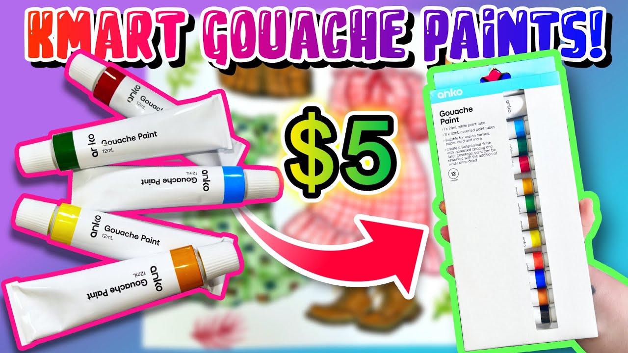 Testing KMART'S $5 Gouache Paints! 🎨 Cheap Art Supply Review!