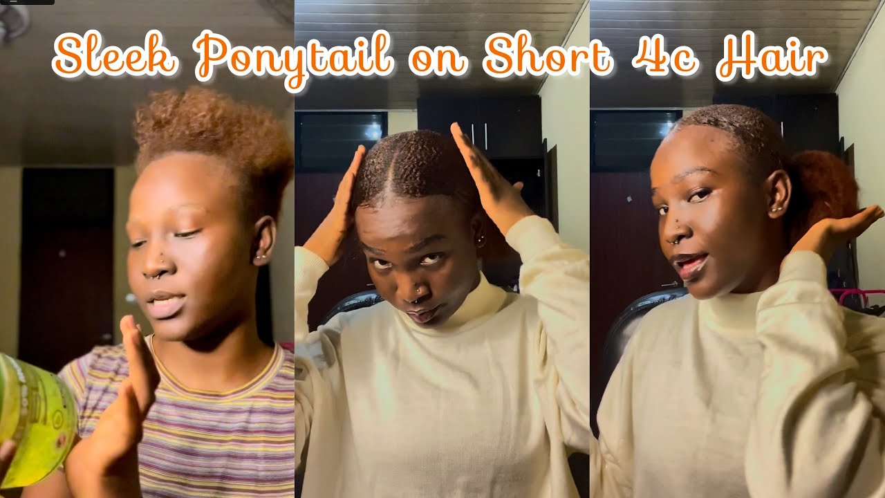 Sleek Ponytail on SHORT Natural 4C Hair.