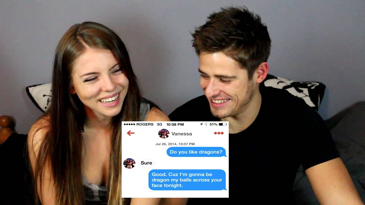Reading Hilarious Tinder Pickup Lines - Fairytale Relationship - Random