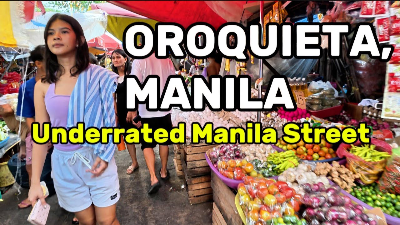 Walking Manila City - A stroll in OROQUIETA Santa  Cruz Manila - 4K ASMR No commentary