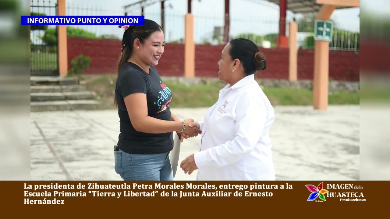 250430-1 Petra Morales Morales, entreg&oacute; pintura a la Escuela Primaria 