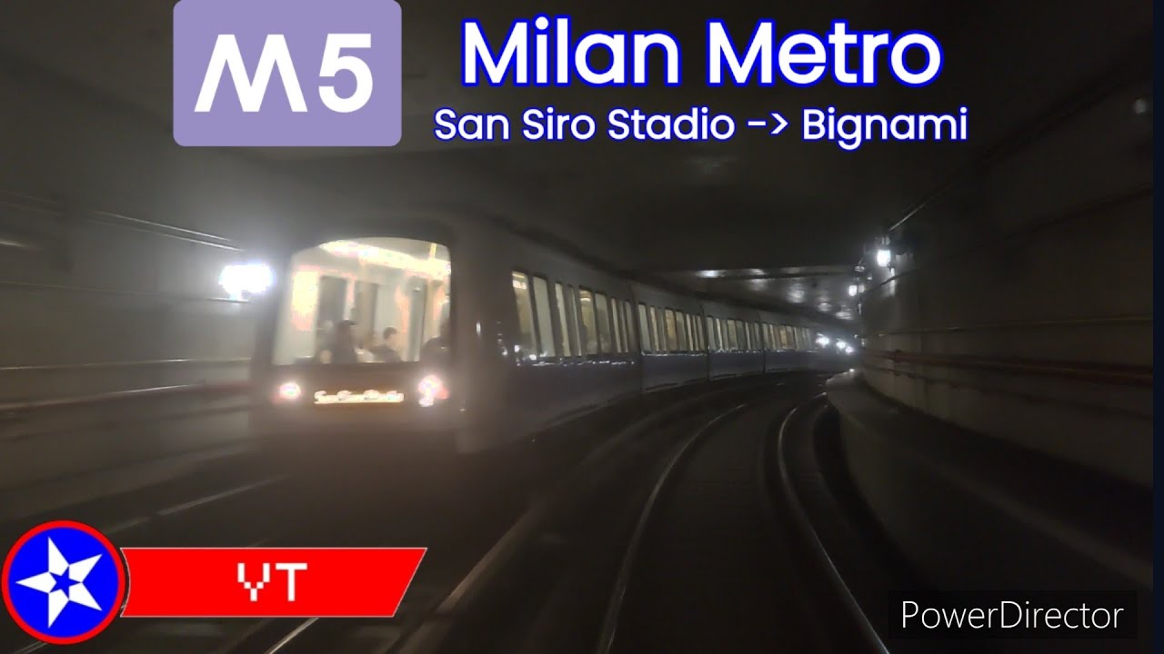 Milan Metro M5 FULL RIDE: San Siro Stadio to Bignami (Front view) | Polara YT