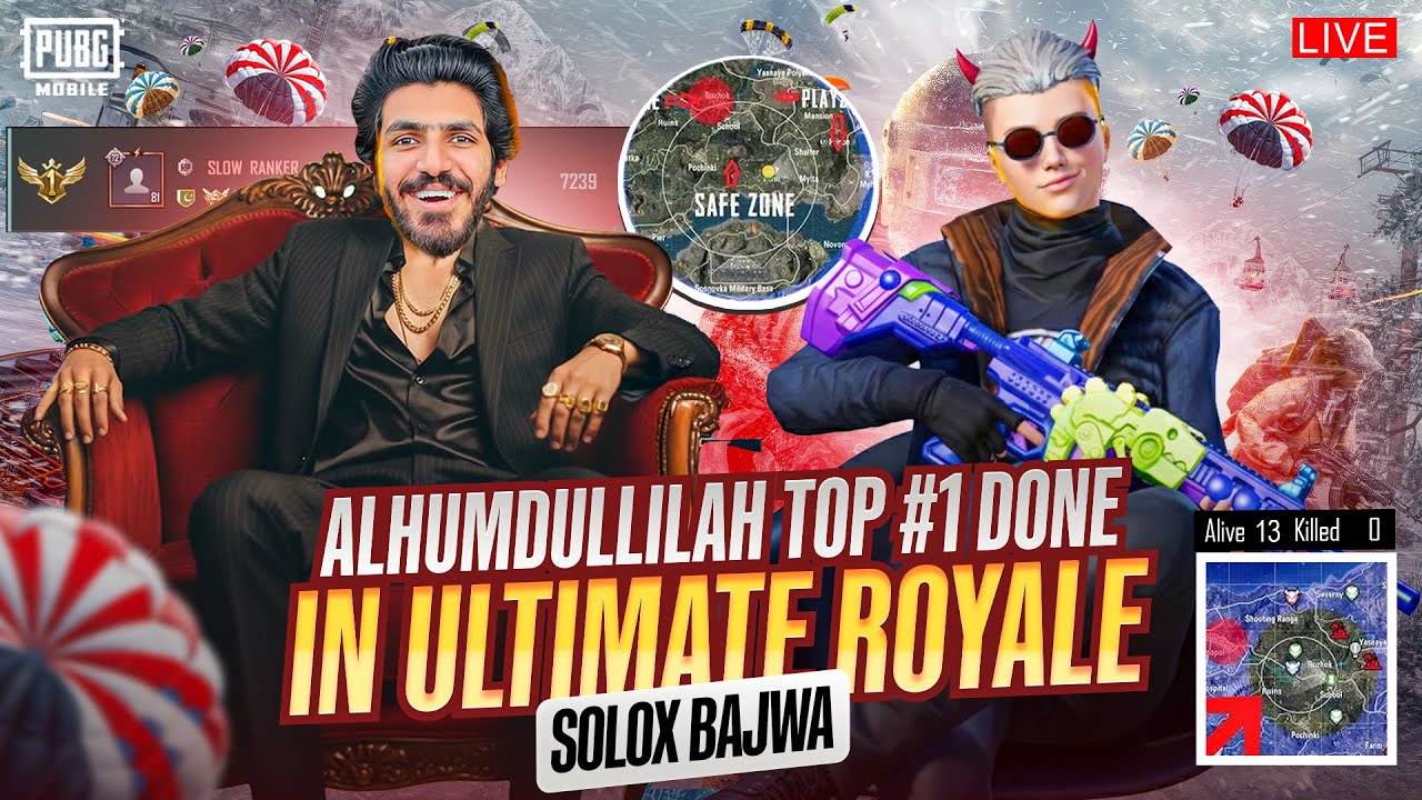 Id Unban Lets Go For #1 Again🔥 | ULTIMATE GAMEPLAY | PUBG MOBILE | TOP1SOLO IS LIVE