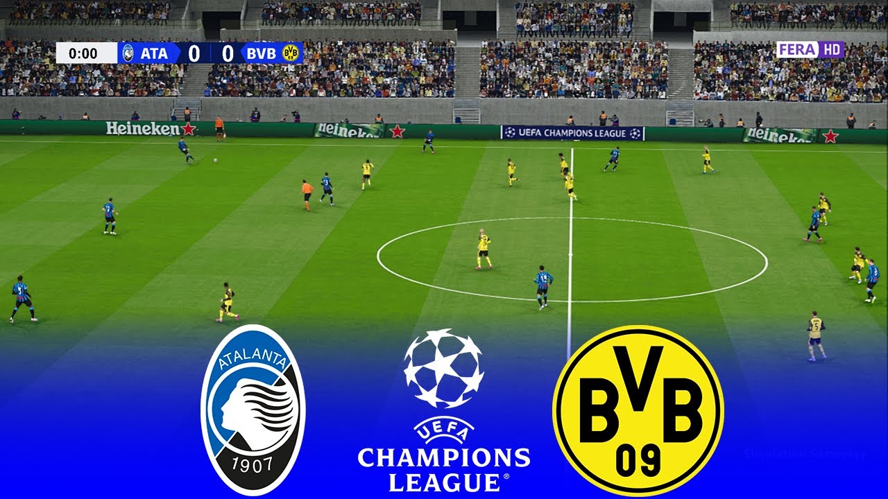 ATALANTA vs BORUSSIA DORTMUND Live | UEFA Champions League 2026 UCL | Simulation PES 2021 Gameplay