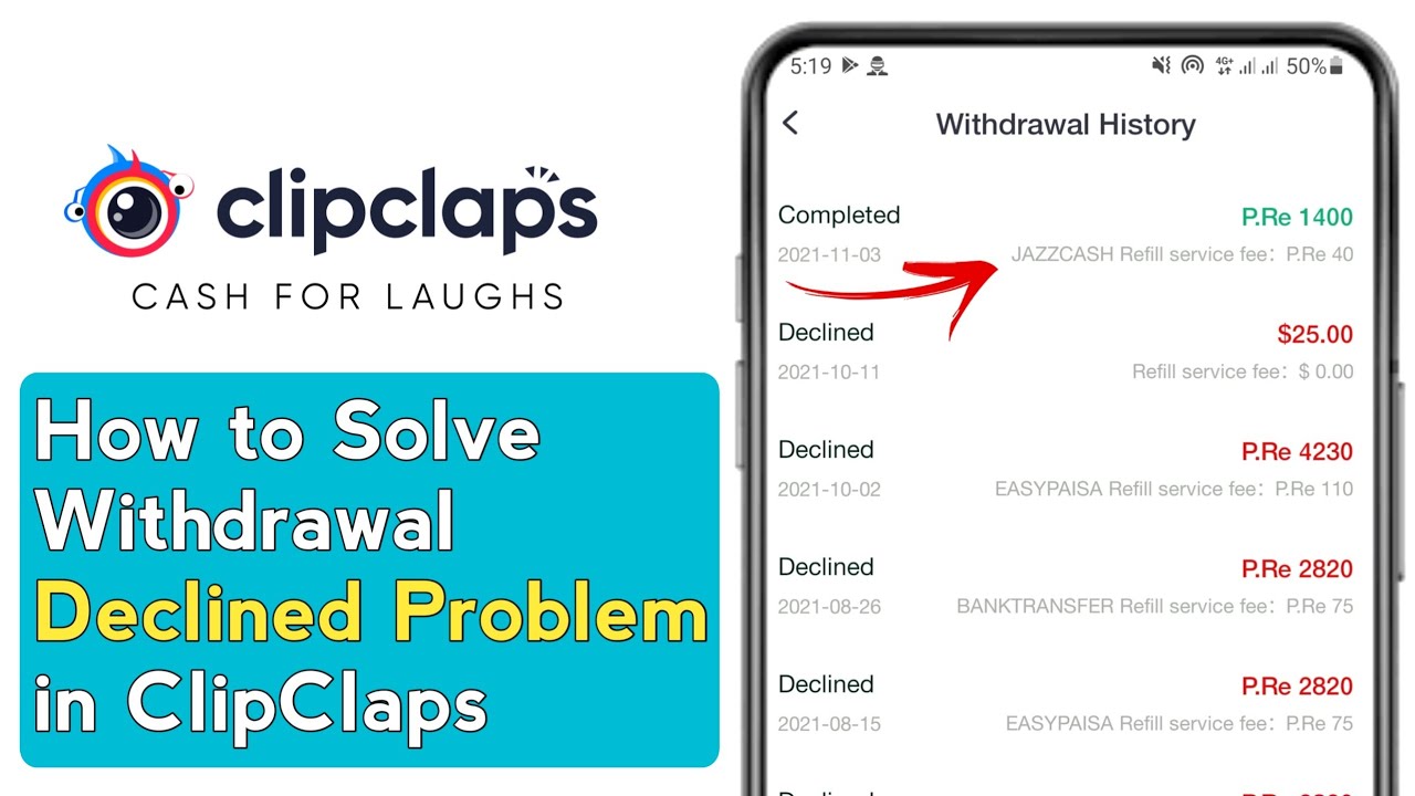 How to Solve Clipclaps Withdrawal Declined Problem | Clipclaps Withdrawal Problem Solved