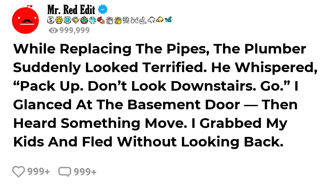 While Replacing The Pipes, The Plumber Suddenly Looked Terrified. He Whispered, “Pack Up. Don’t...