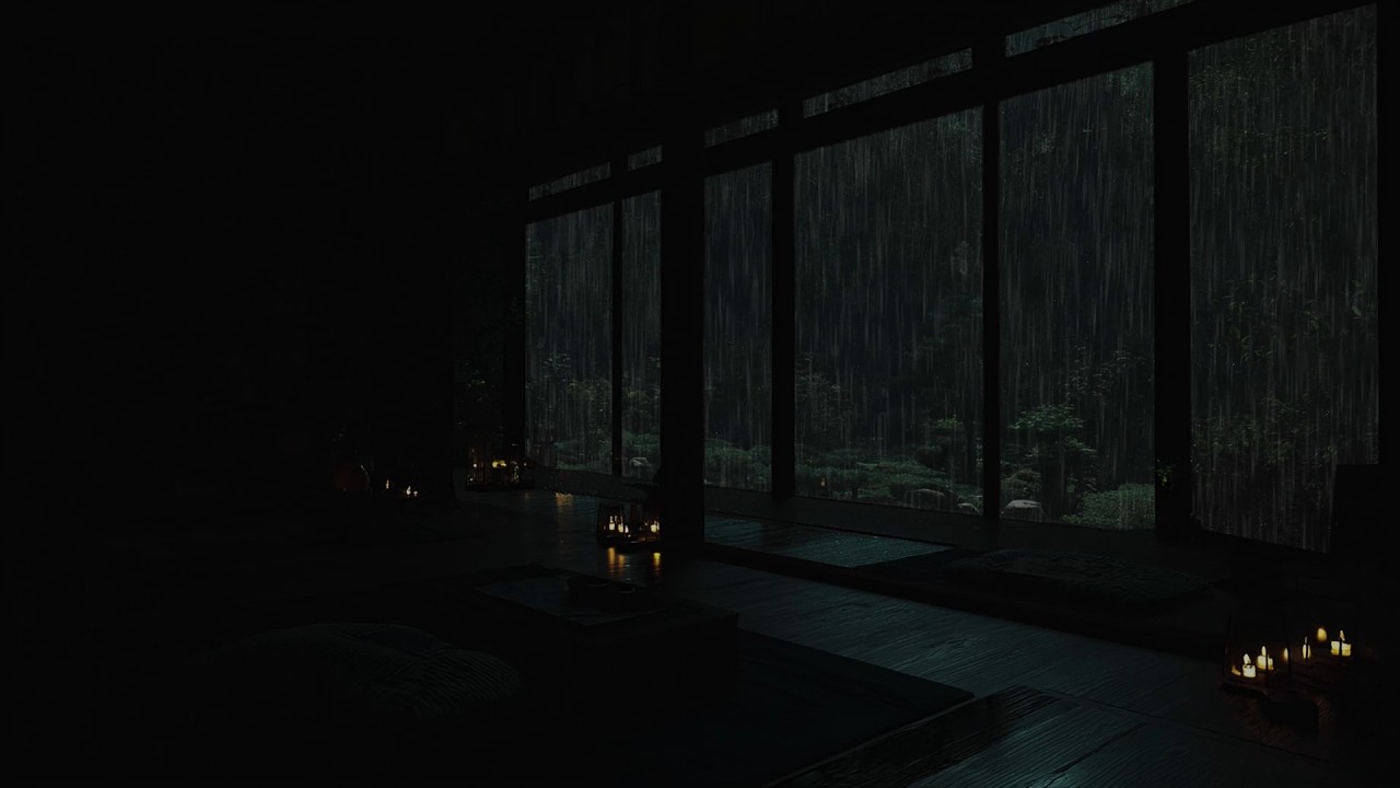 Gentle Mountain Rain for Sleeping | Calm Night Atmosphere