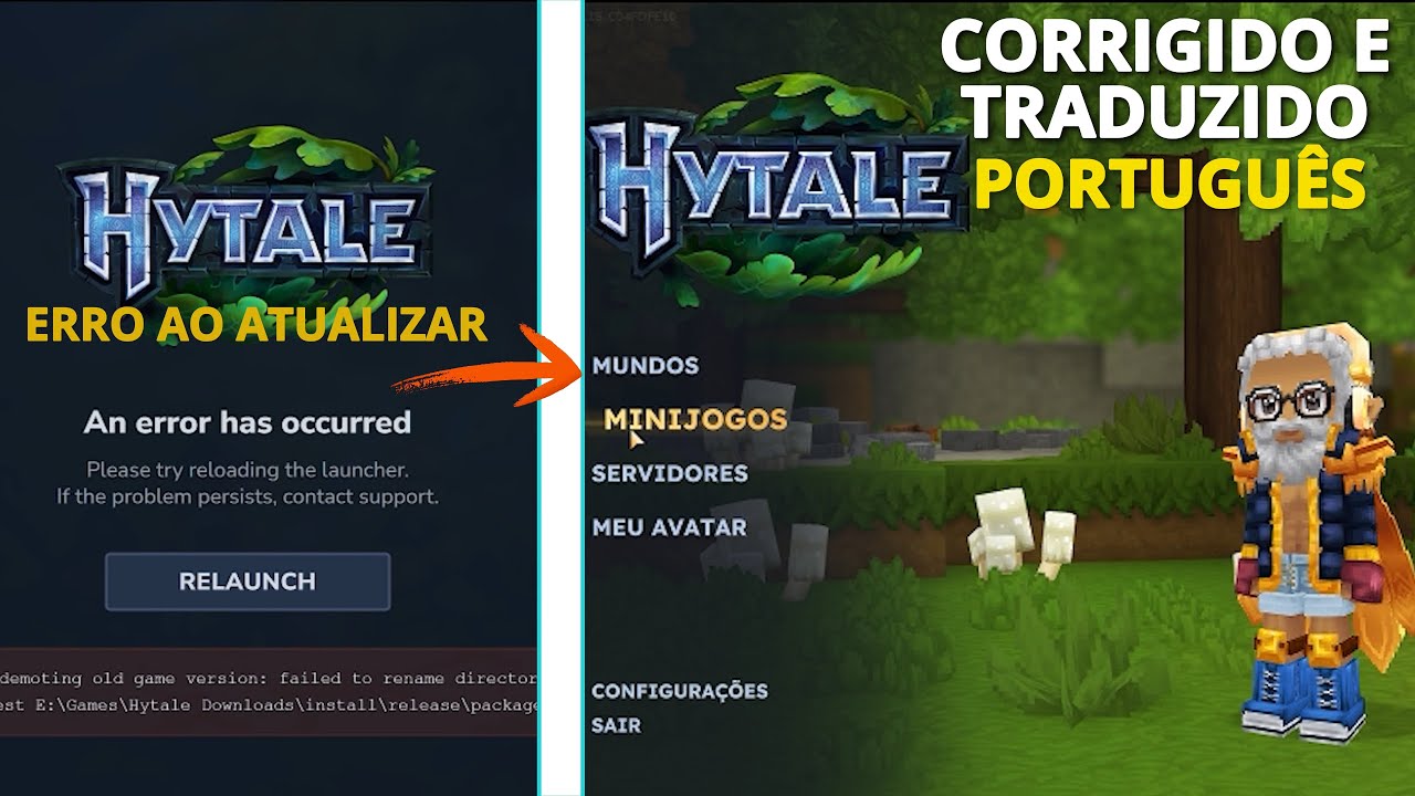 HYTALE | Como TRADUZIR PT-BR e corrigir ERRO ao tentar ATUALIZAR