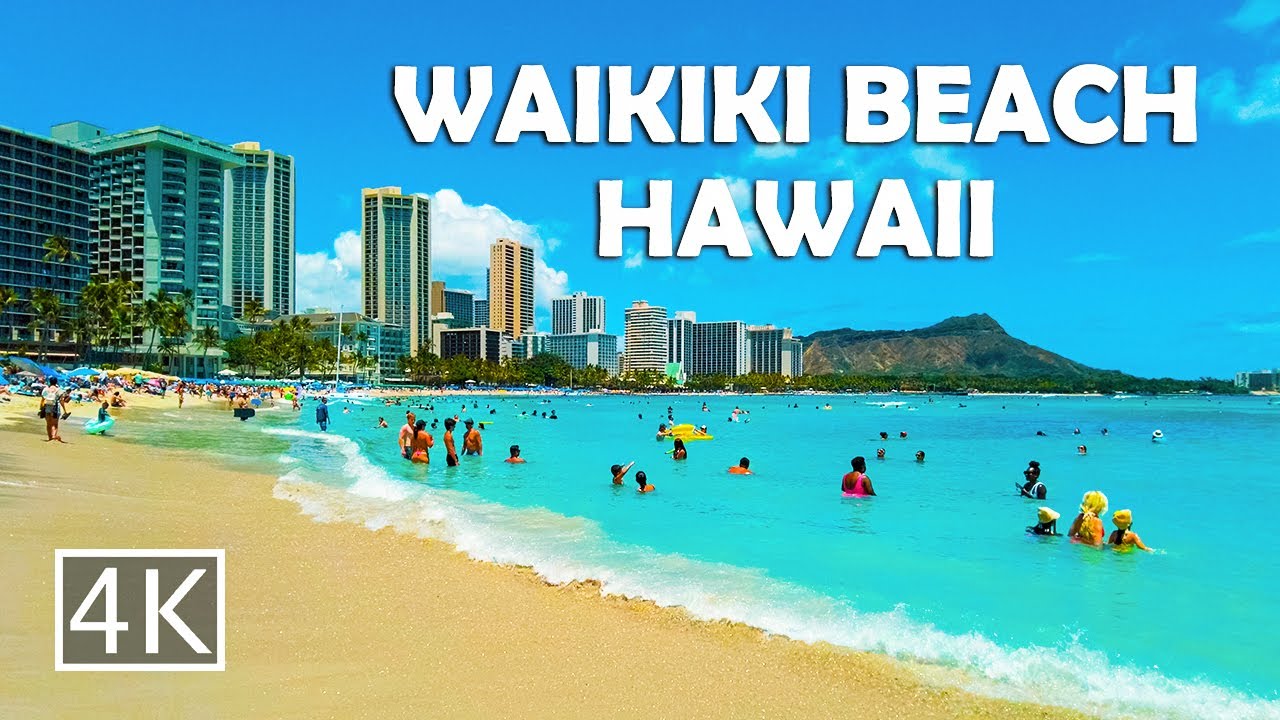 [4K] Waikiki Beach in Honolulu Hawaii - Walking Tour
