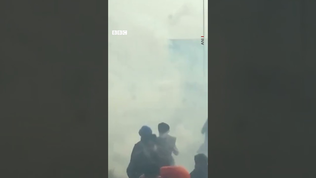 The police fire tear gas at farmers near the Shambhu border #farmersprotest2024 #shorts