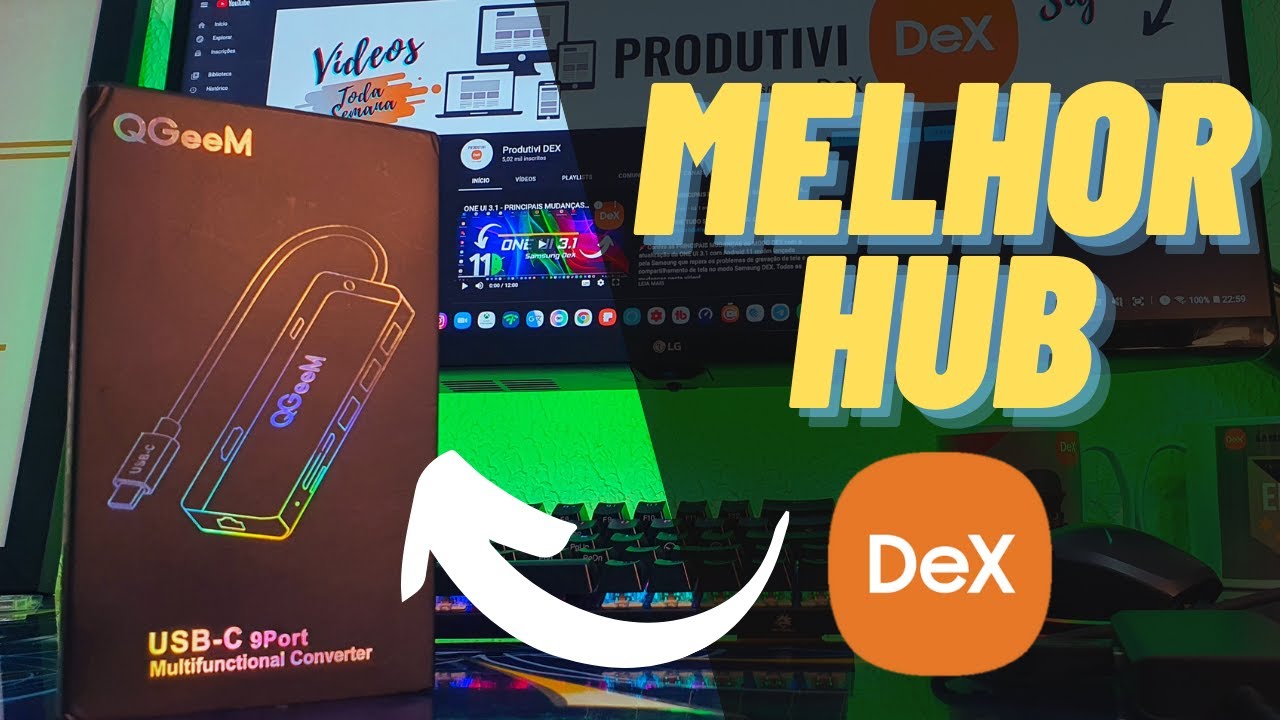 O MELHOR HUB para Samsung DeX | QGeeM USB C Hub 9 em 1