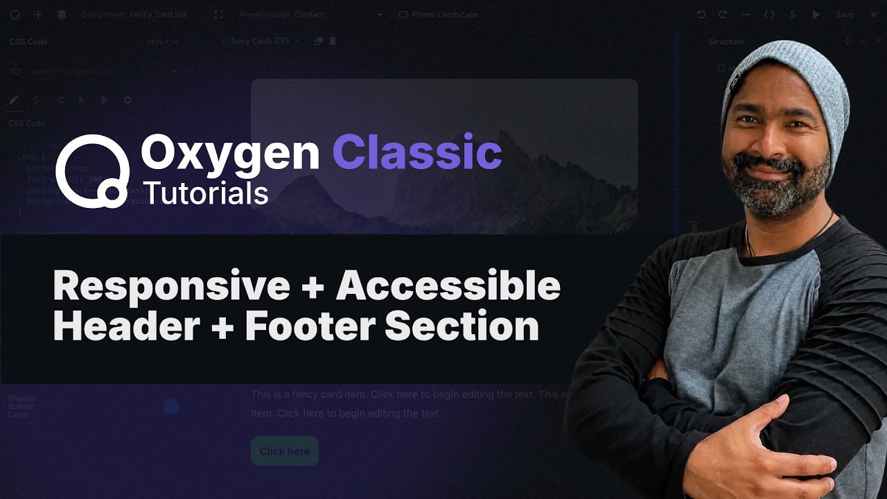 Oxygen Builder (Classic) Accessible + Responsive Header/Footer Section Design