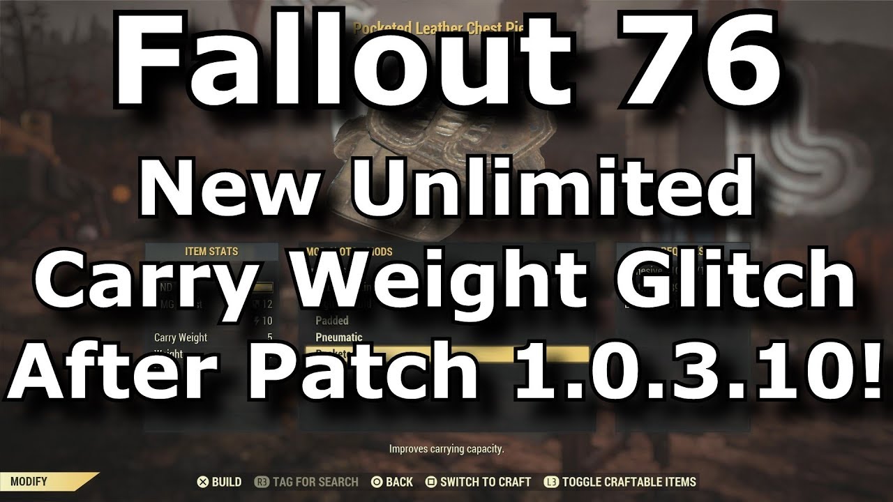 Fallout 76 New Unlimited Carry Weight Glitch After Patch 1.0.3.10! (Fallout 76 Glitches)