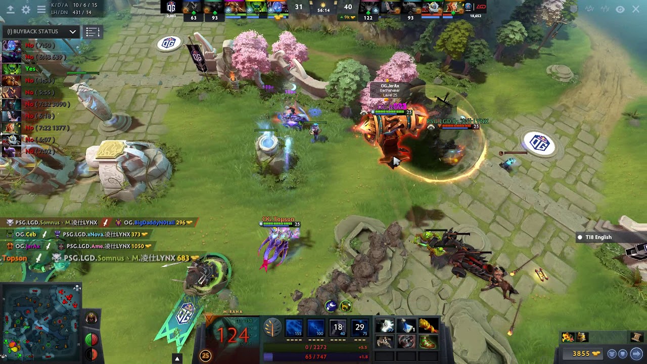 OG vs PSG.LGD Best Comeback TI8 UB Final , What A Game !!!!!