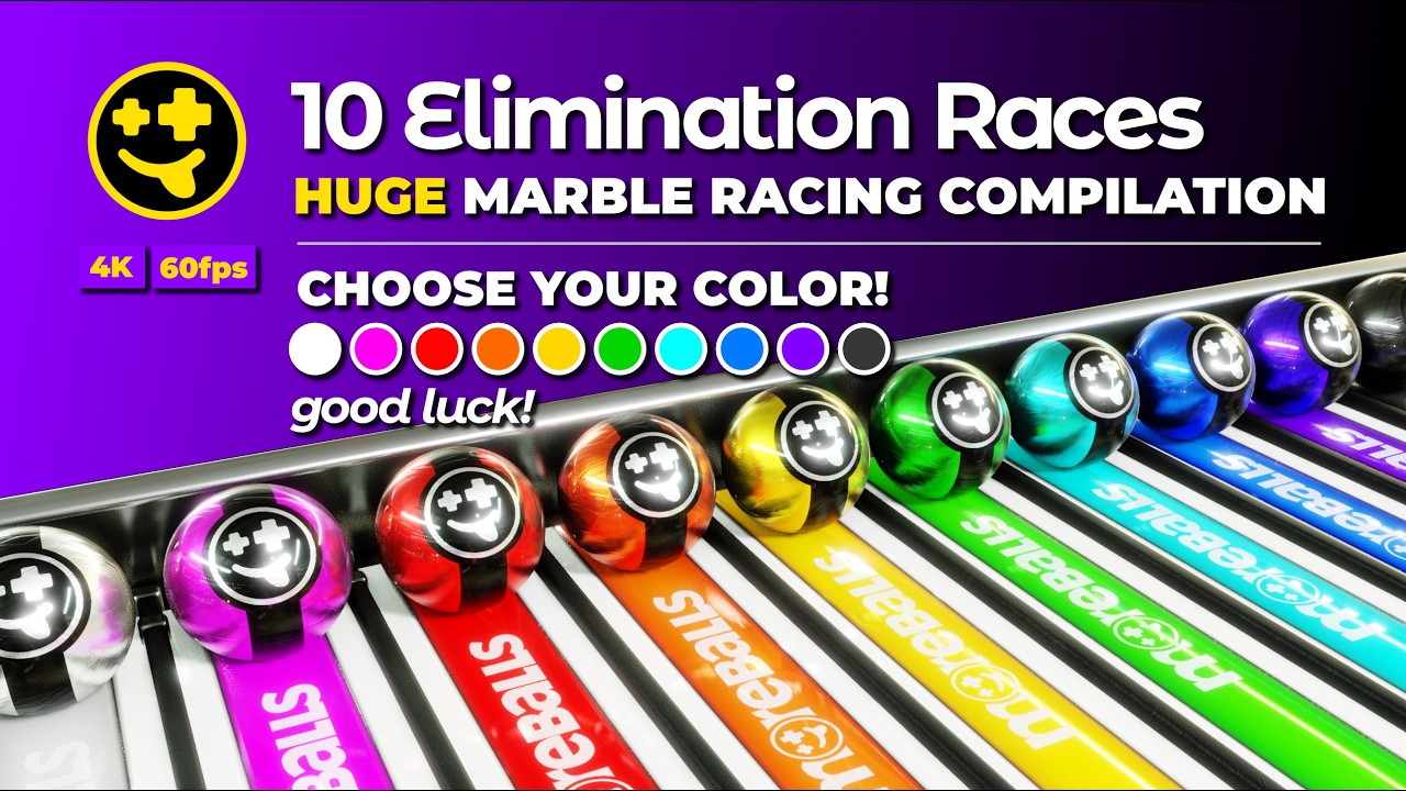 *TEN* Marble Races!  Elimination Races Compilation | #marbles #physics #marblerace #asmr #sensory