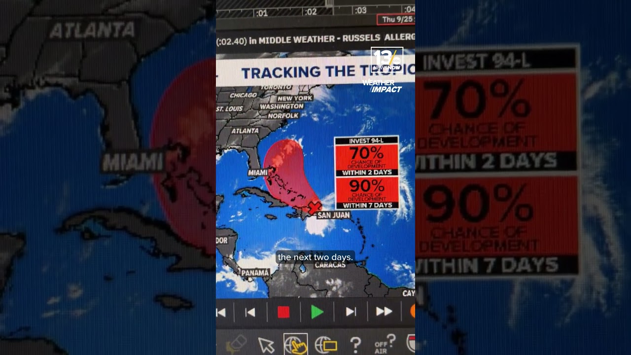 Hurricane Tracker: Tropical Storm #humberto and Invest 94L swirling in the Atlantic