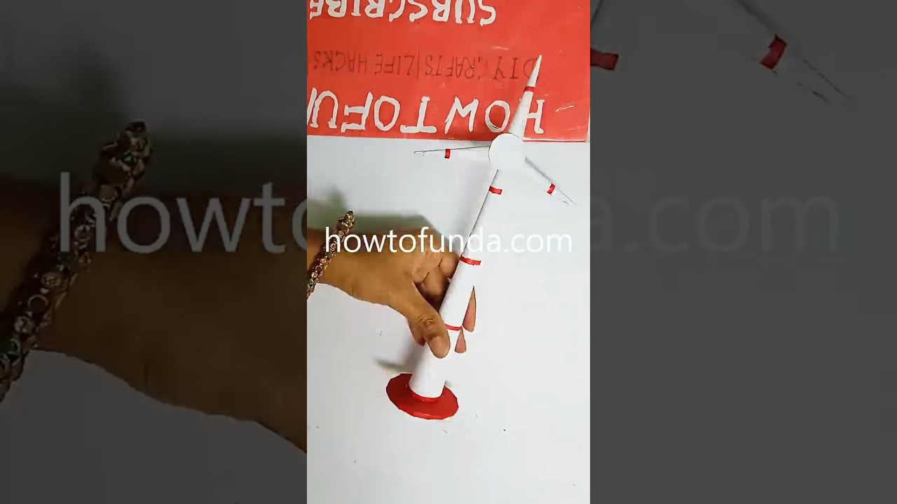 wind mill or turbine model making using cardboard and paper - science project - howtofunda - #shorts