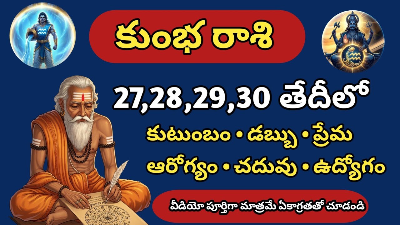 Kumbha Rasi January 27 to 30 | శని చూపు కుంభ రాశిపై | Life Changing Days | Aquarius Horoscope