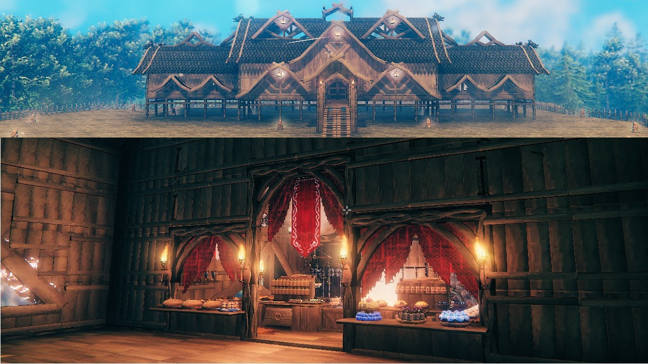 Decorating Garllok's longhouse 1: The Kitchen - Timelapse - Valheim