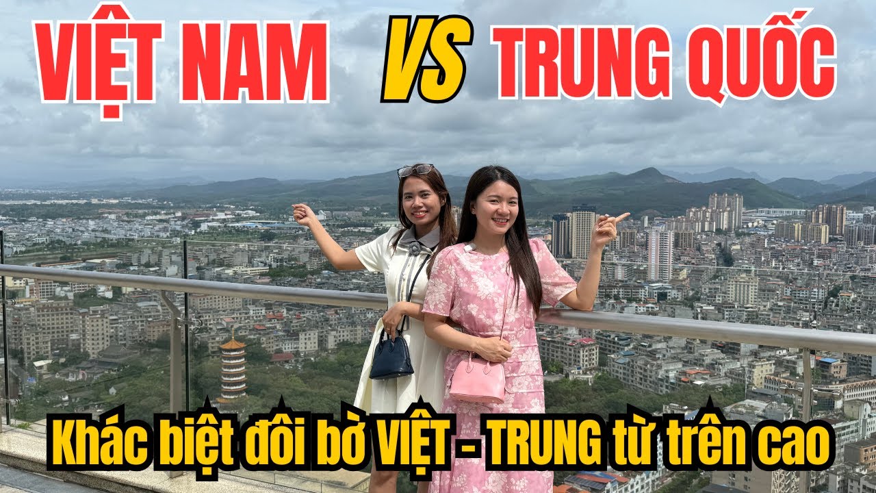 Cảnh vác hàng tất bật tại biên giới Việt-Trung vào sáng sớm, khác biệt đôi bờ biên giới Việt - Trung