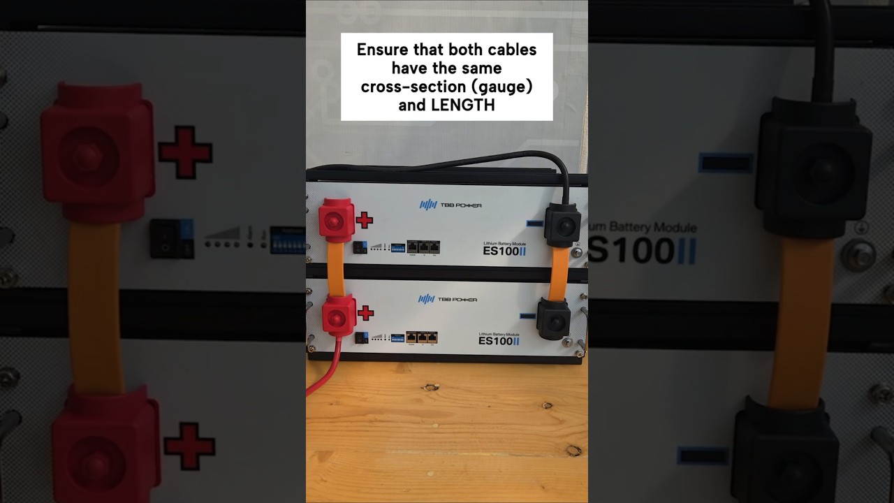 Installation and configuration of the TBB ES100II lithium battery.