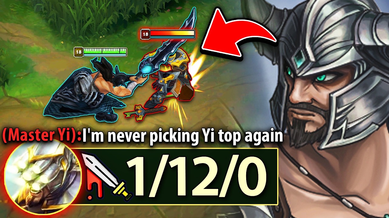This guy made a mistake picking Master Yi top against the Rank 1 Tryndamere...