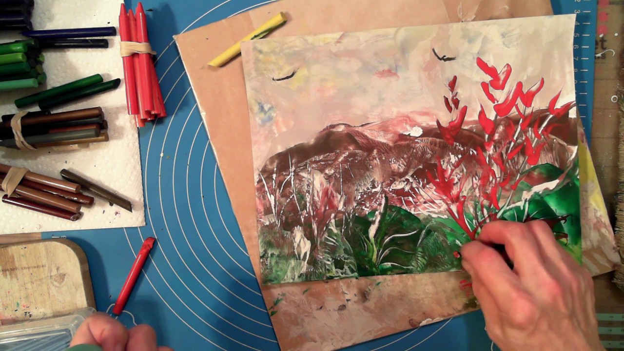 MELTED CRAYONS A CHEAPER LEARNING MEDIUM VS ENCAUSTIC! ADD SOME ALCOHOL💥