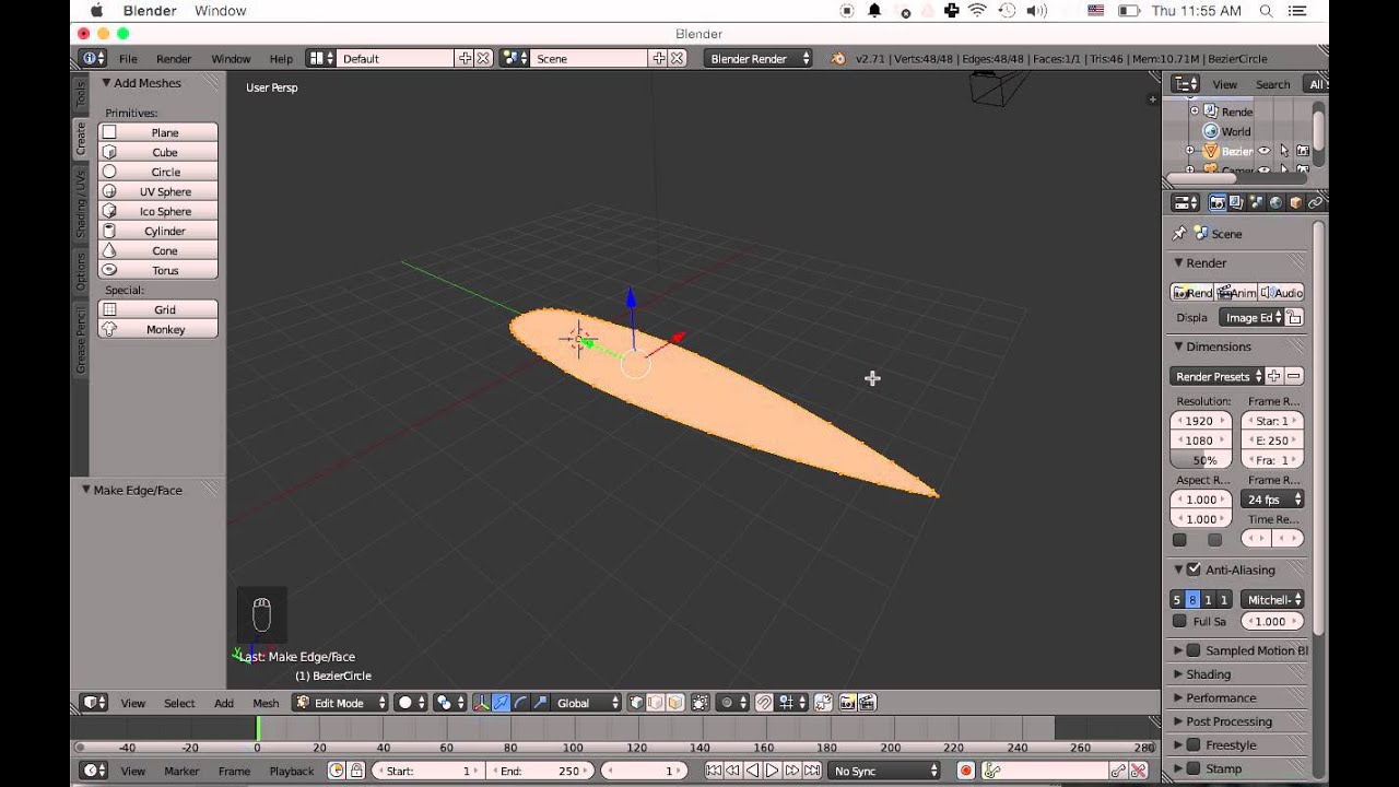Airfoil Blender Tutorial for 3D Printing