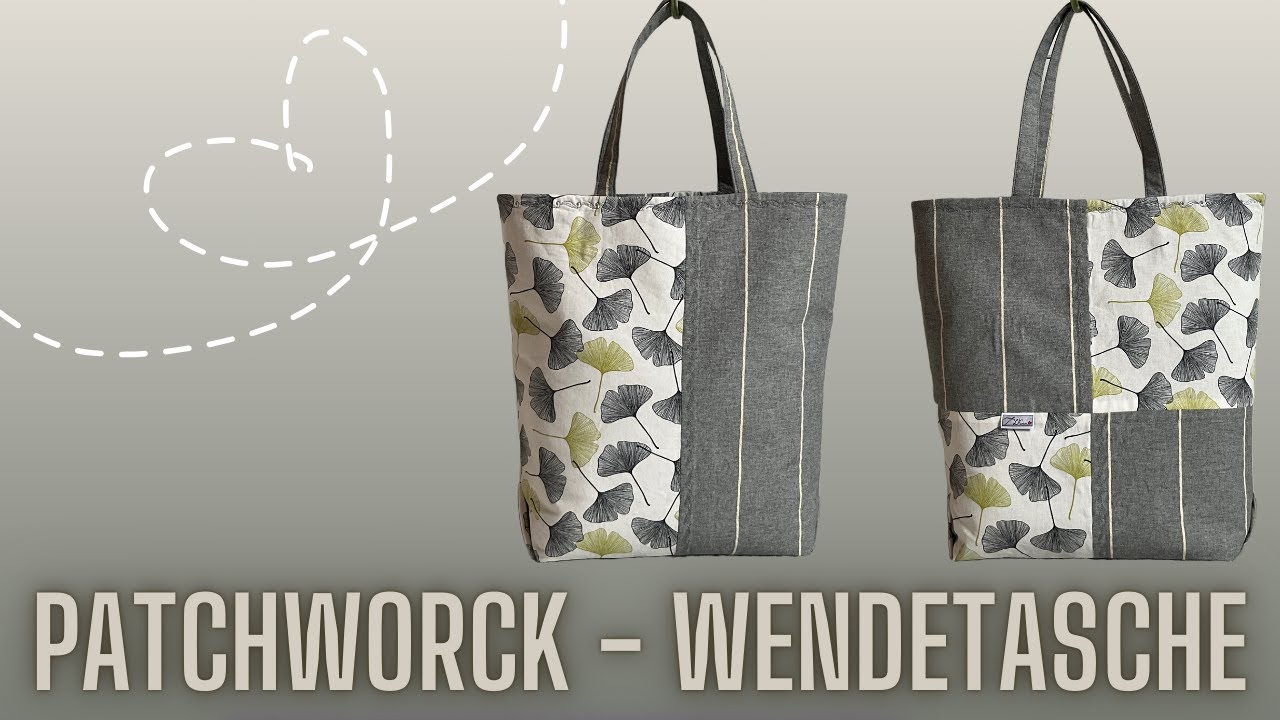 Tasche nach Patchwork Art nähen, beidseitig tragbare Tasche nähen