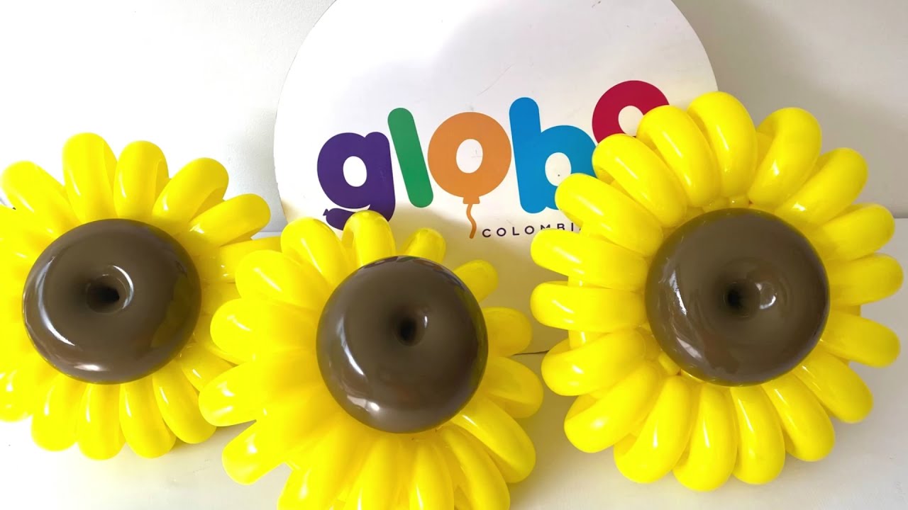 Como hacer un Girasol con globos / How to make a sunflower with balloons
