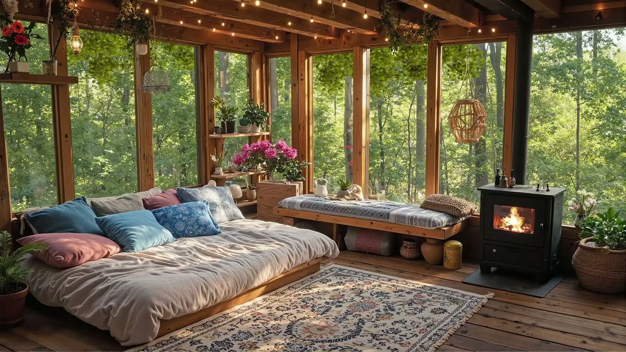 Spring Morning Cabin Jazz ☀️ Soft Smooth Jazz Music for Focus, Relaxing & Fresh New Days