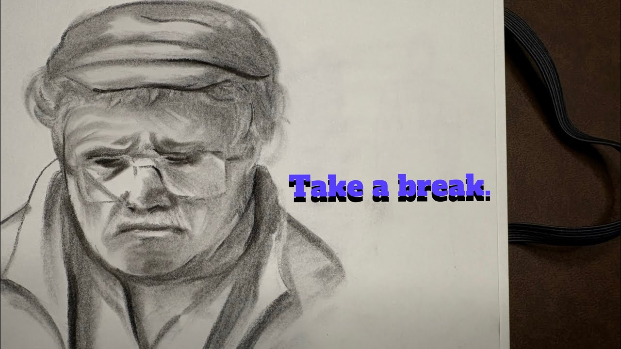 relax for 4 minutes 15 seconds | charcoal drawing no music