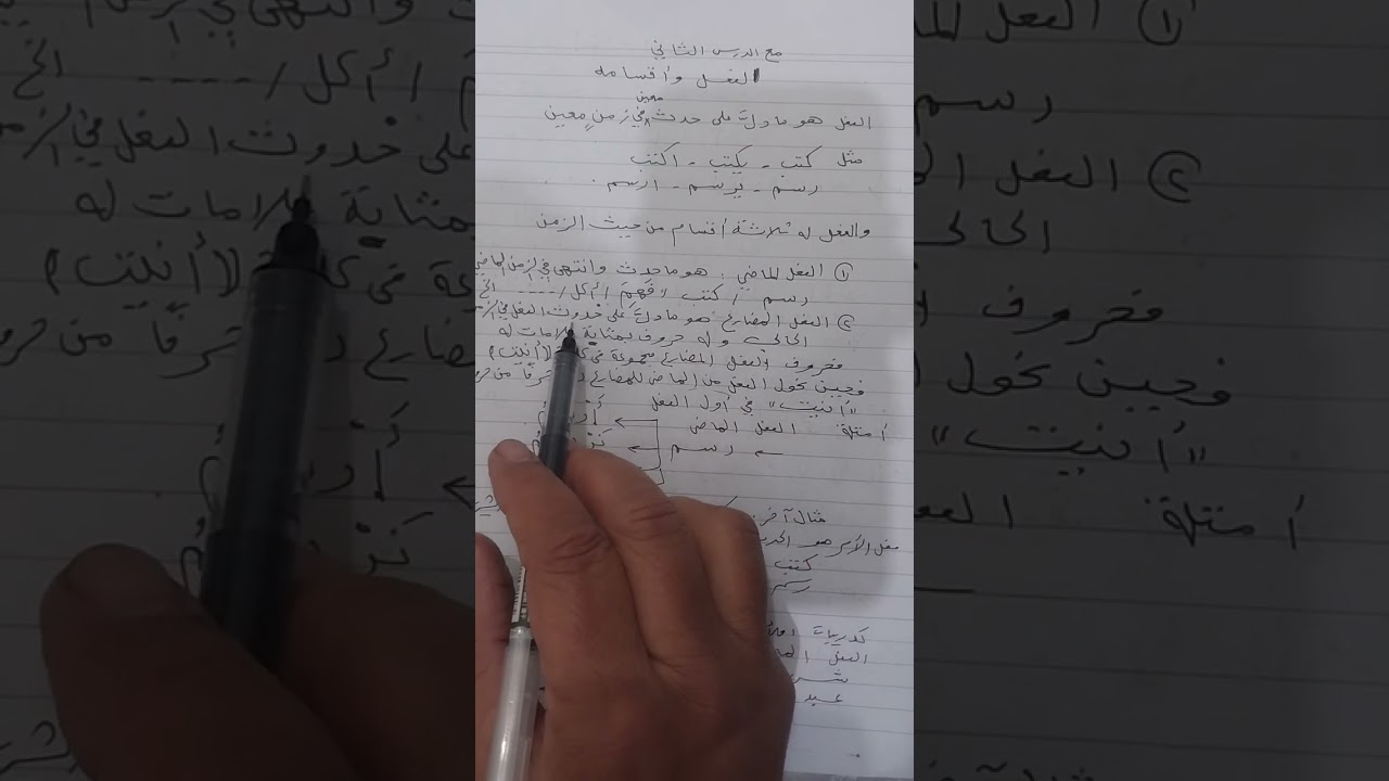 الفعل للصف الرابع