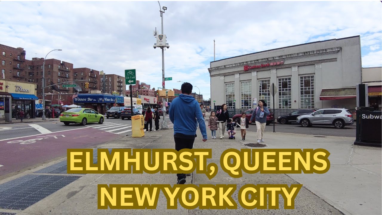 Life in Elmhurst, Queens. Diverse Neighbor. New York City Walking Tour 4K