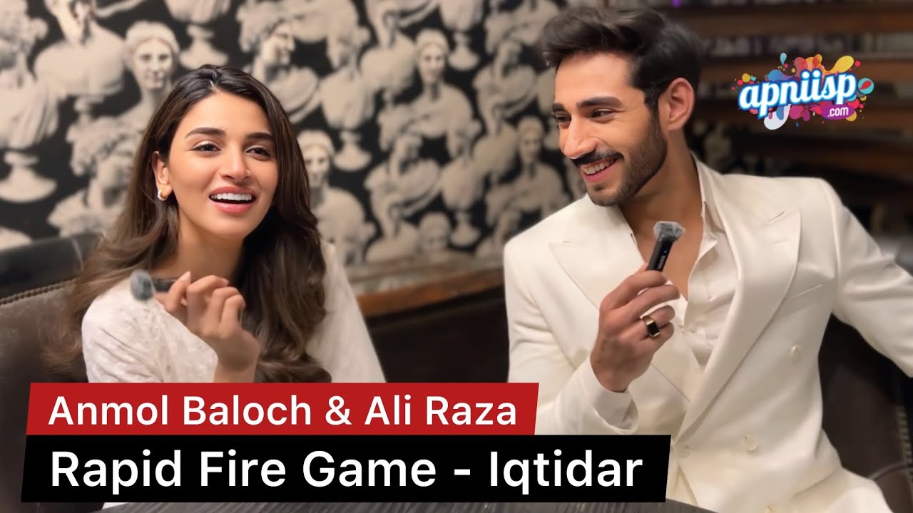 Anmol Baloch & Ali Raza playing Rapid Fire Game on the sets of drama Iqtidar - Green Entertainment
