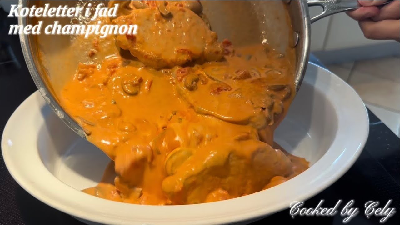 Koteletter i fad med champignon