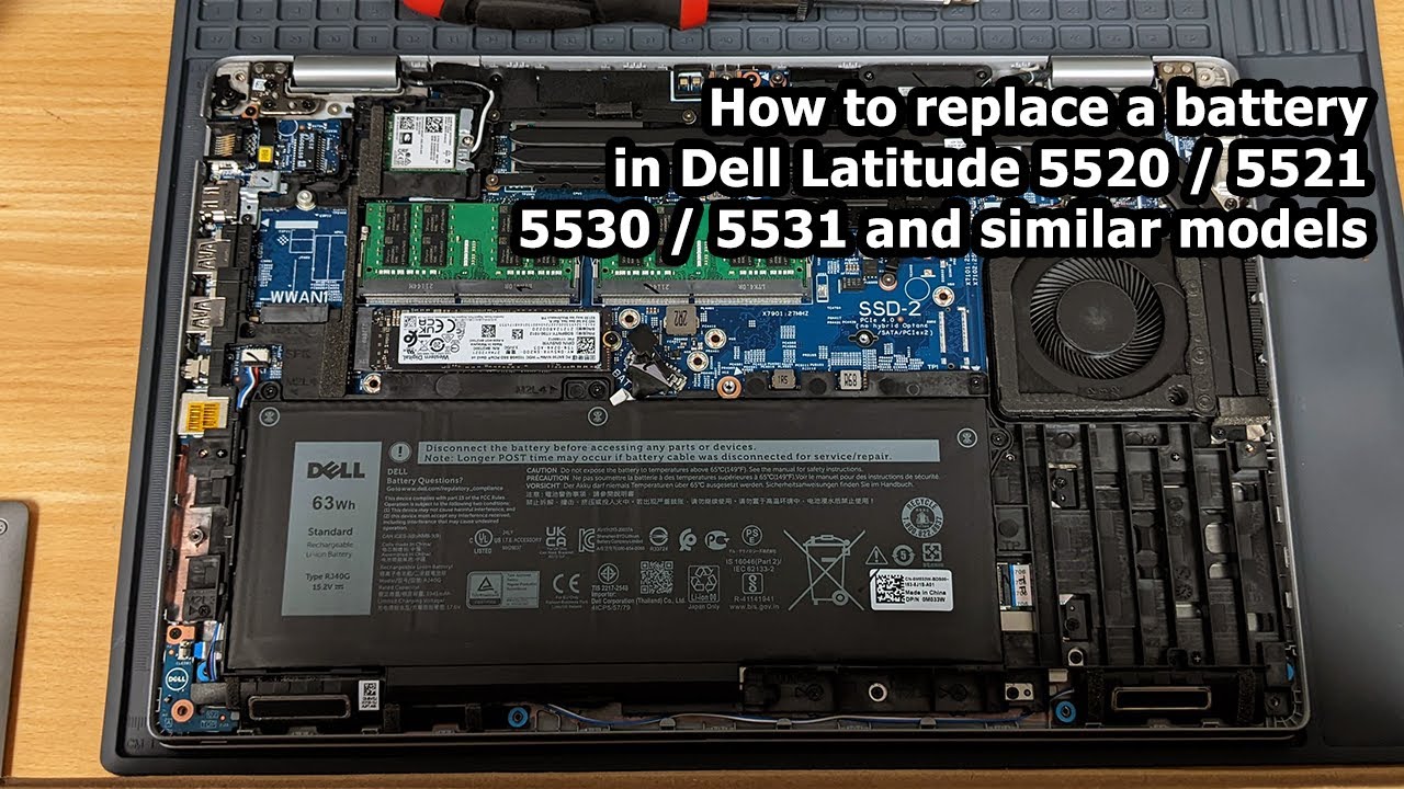 Как заменить аккумулятор в ноутбуках Dell Latitude 5520 5521 5530 5531 5540