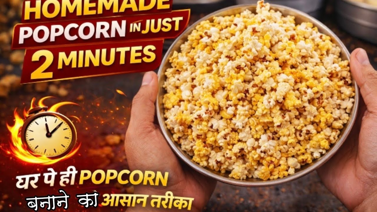 2 मिनट में पॉपकॉर्न तैयार Popcorn Recipe at Home Homemade Popcorn in Cooker🤩 #foodie #trending #cook
