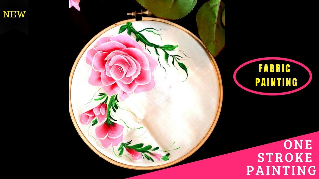 Easy Fabric Painting Design | One stroke Fabric Painting | Acrylic painting on Fabric | DIY Crafts