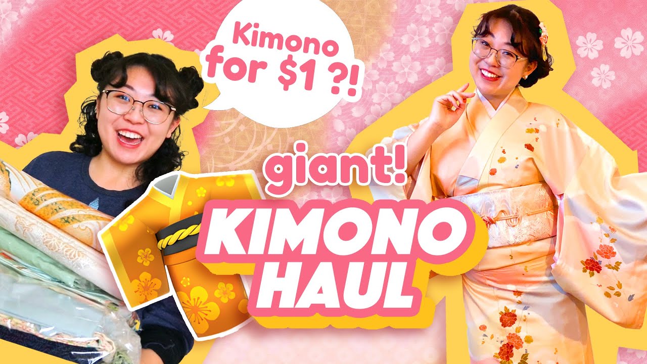 GIANT Vintage Japanese Kimono Try On Haul! 😍💕👘 My Collection's Growing!